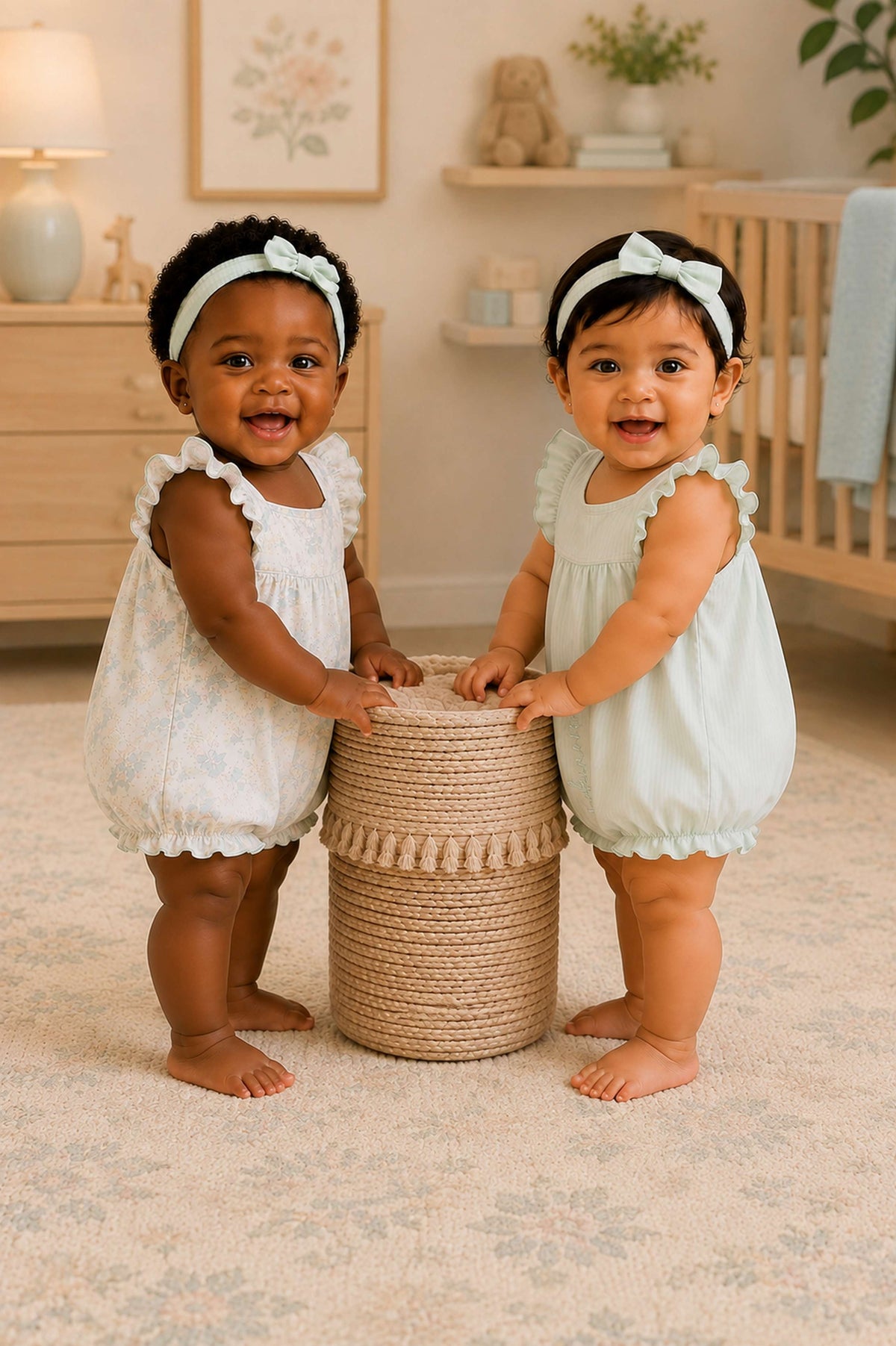 Niki Nova Baby Girls Ruffle Bubble Romper Set