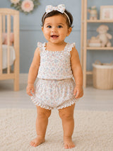 Niki Nova Baby Girls Floral Co-Ord Set Soft Cotton Sleeveless