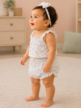 Niki Nova Baby Girls Floral Co-Ord Set Soft Cotton Sleeveless