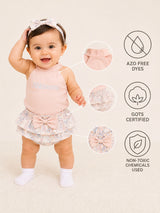 Niki Nova Baby Girls Ruffle Bloomer Set Soft Cotton with Bow