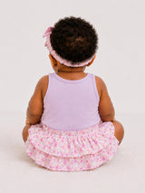 Niki Nova Baby Girls Tiered Skirt Onesie Soft Cotton Sleeveless