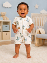 Niki Nova Baby Short Zip Romper Soft Cotton for Baby Boys & Girls