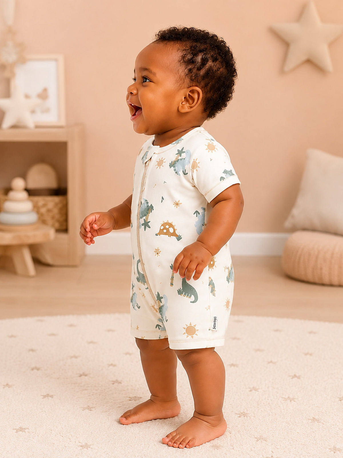 Niki Nova Baby Short Zip Romper Soft Cotton for Baby Boys & Girls