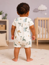 Niki Nova Baby Short Zip Romper Soft Cotton for Baby Boys & Girls