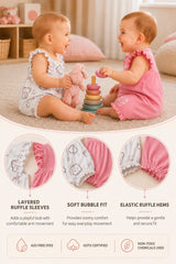 Niki Nova Baby Girls Ruffle Bubble Romper Set
