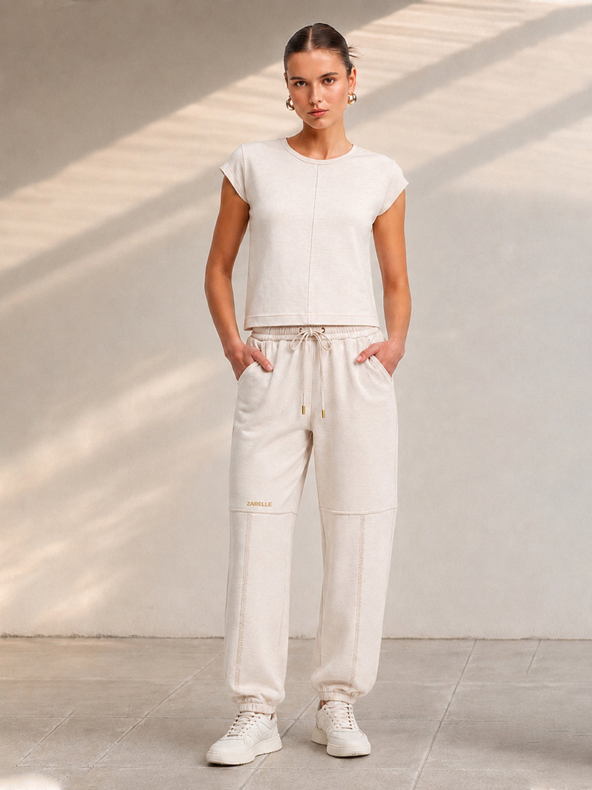 Zarelle Women's Cotton Top and Jogger Co-Ord Set