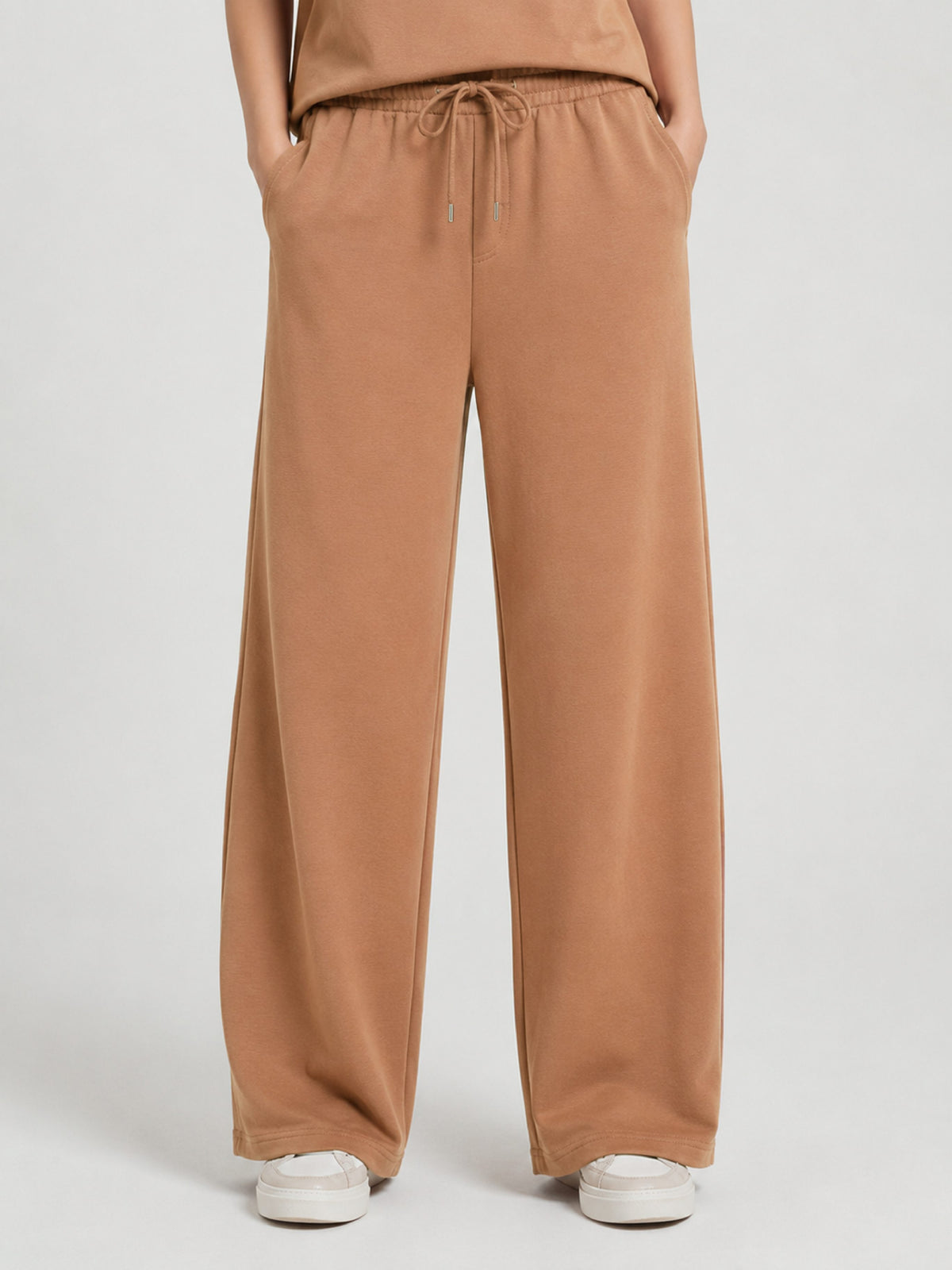 Zarelle Women's Cotton Top and Wide-Leg Trouser Co-Ord Set