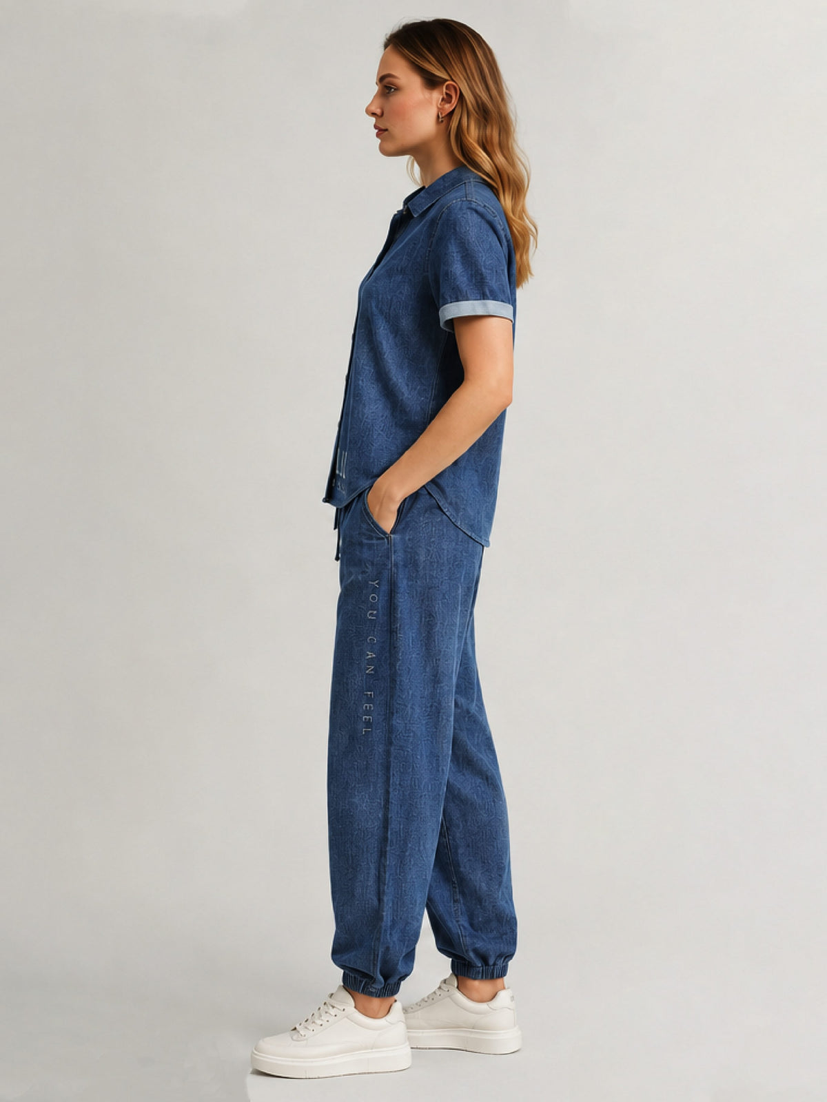 Zarelle Womenâ€™s Cotton Shirt and Jogger Co-Ord Set