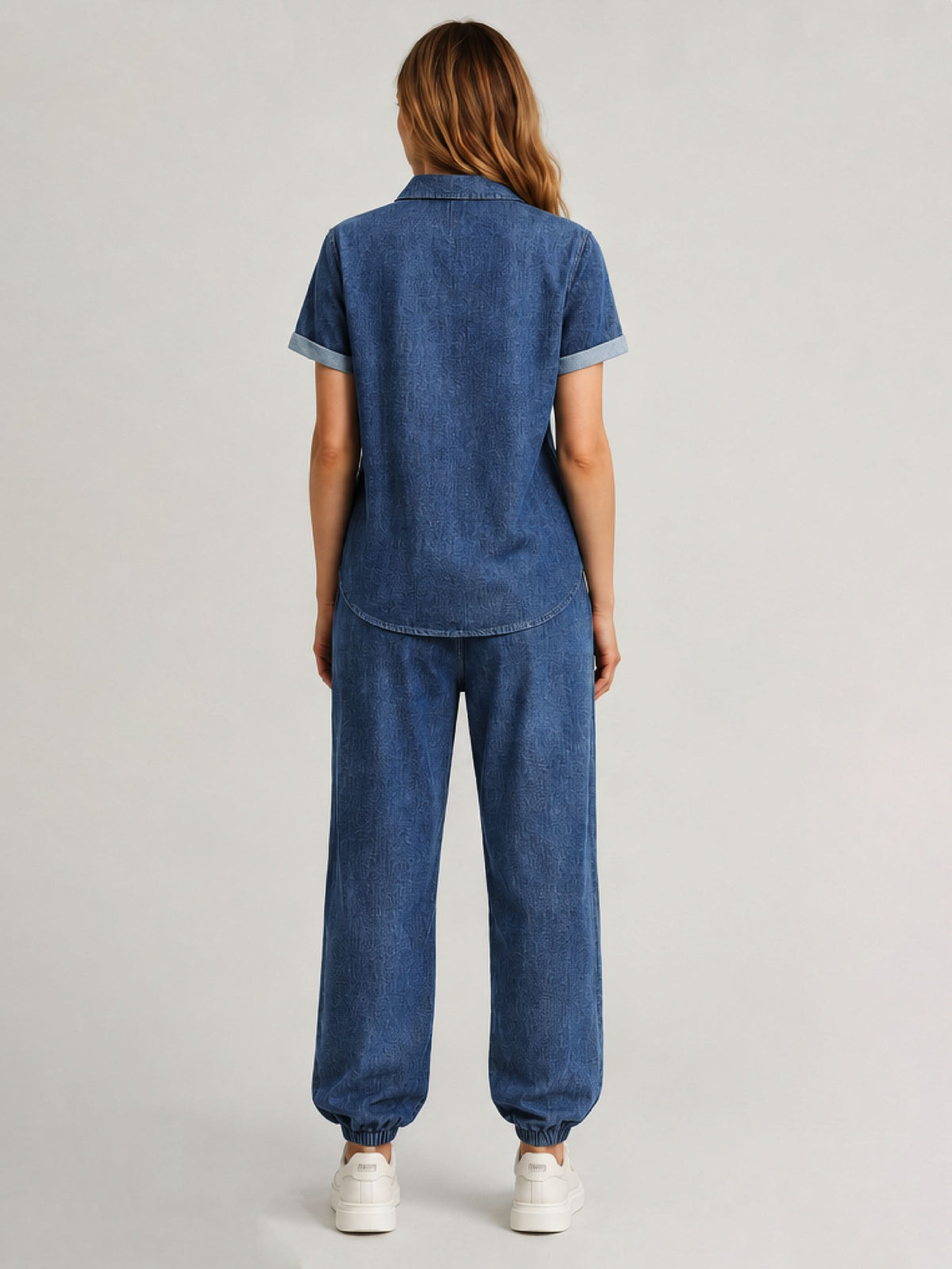 Zarelle Womenâ€™s Cotton Shirt and Jogger Co-Ord Set