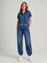 Zarelle Womenâ€™s Cotton Shirt and Jogger Co-Ord Set