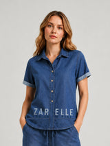 Zarelle Womenâ€™s Cotton Shirt and Jogger Co-Ord Set