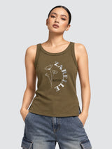 Zarelle Women's Cotton Regular Fit Sleeveless Top