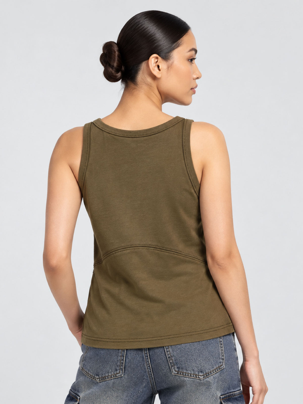 Zarelle Women's Cotton Regular Fit Sleeveless Top