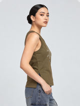 Zarelle Women's Cotton Regular Fit Sleeveless Top
