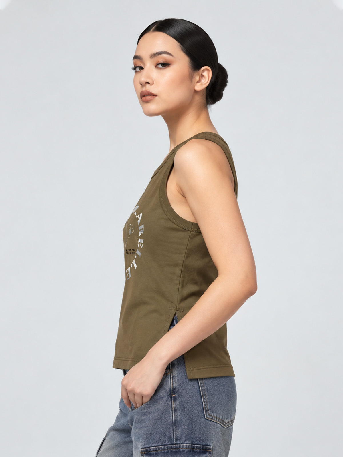 Zarelle Women's Cotton Regular Fit Sleeveless Top