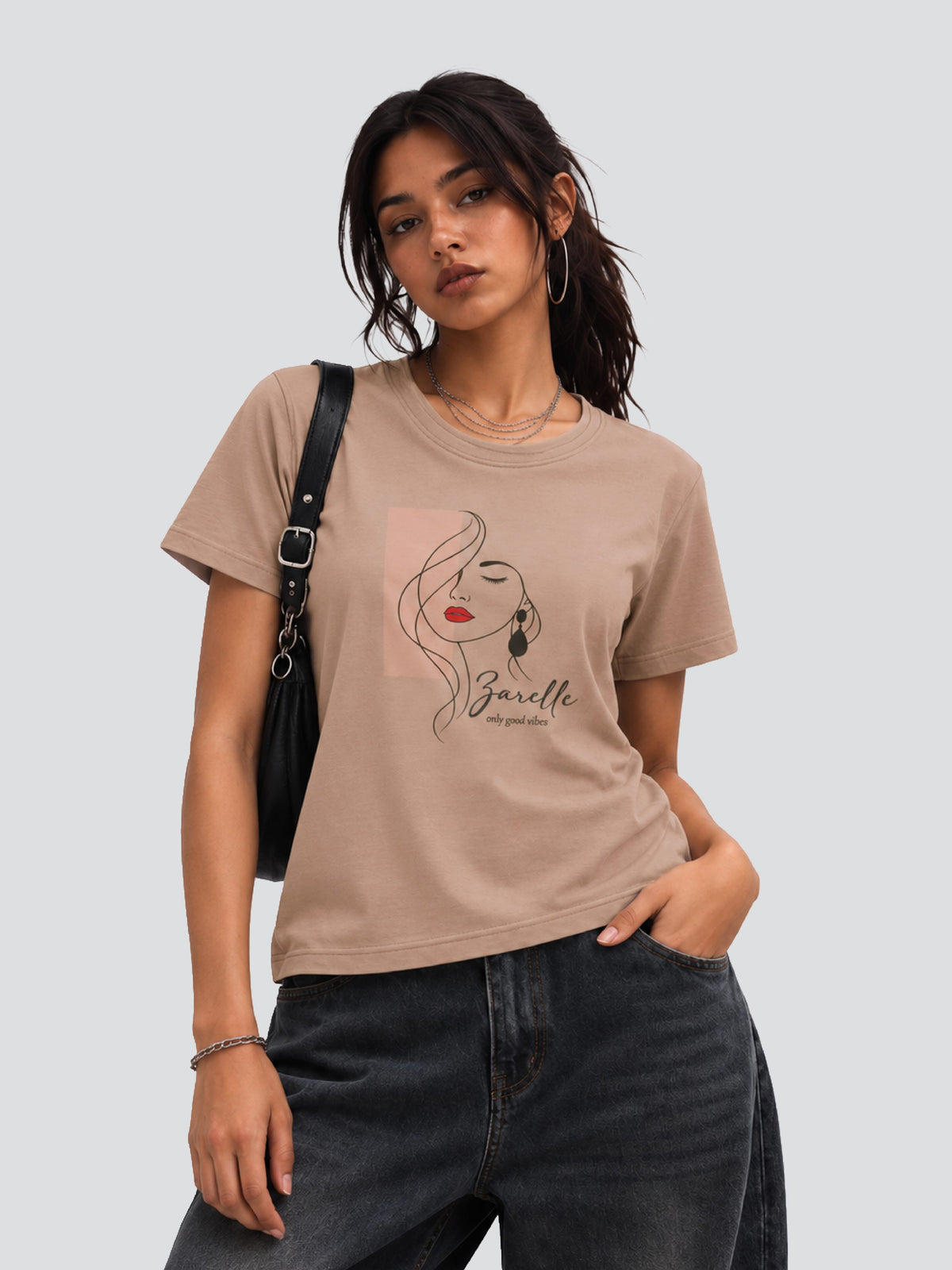 Zarelle Women's Cotton Regular Fit T-Shirt