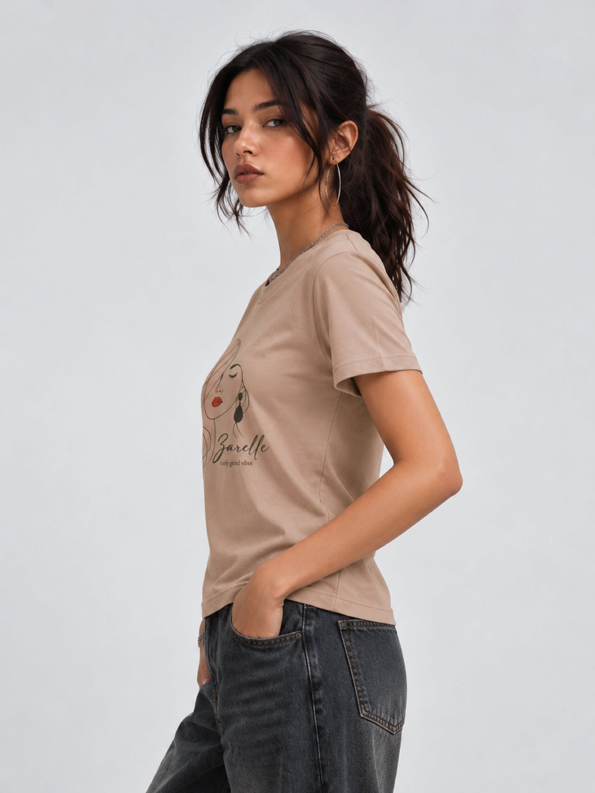 Zarelle Women's Cotton Regular Fit T-Shirt