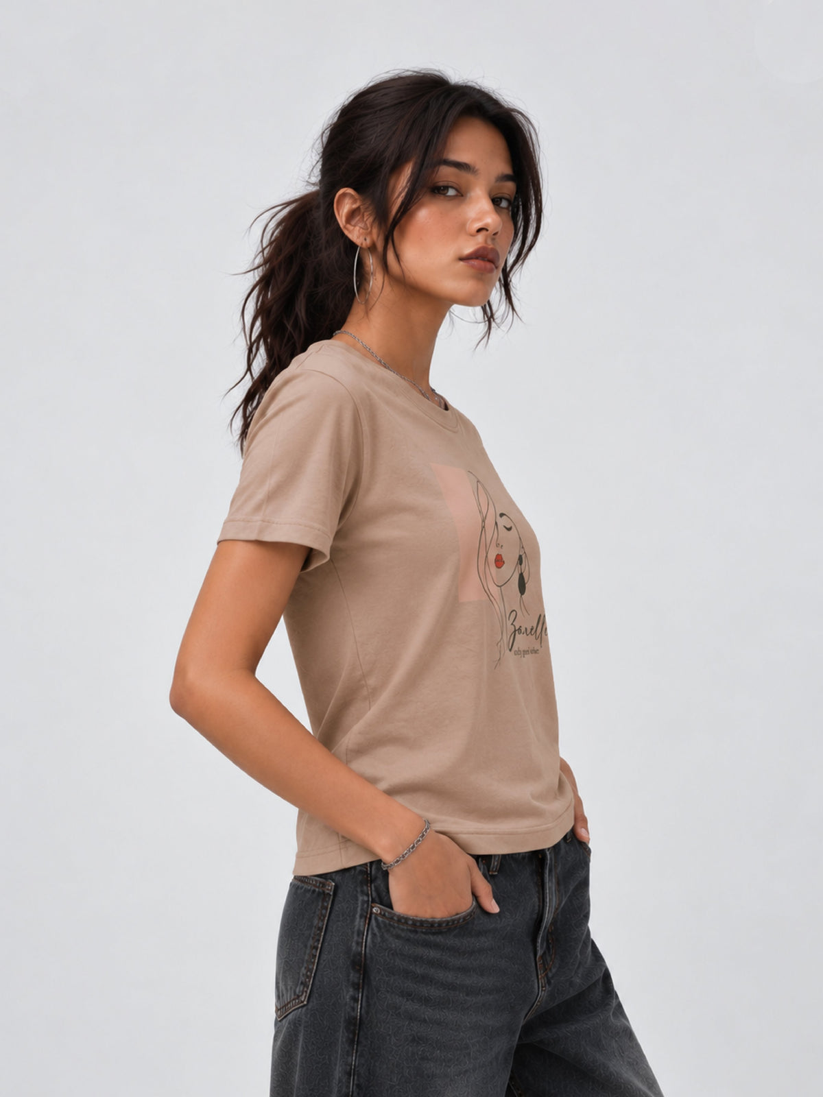 Zarelle Women's Cotton Regular Fit T-Shirt