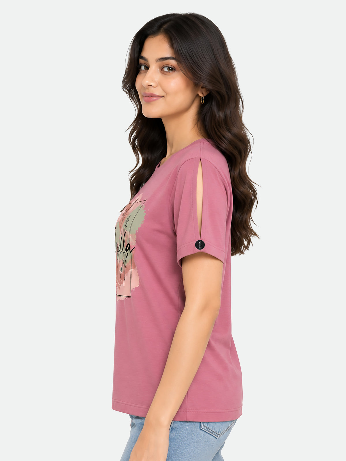 Zarelle Women's Cotton Regular Fit Graphic Printed T-Shirt