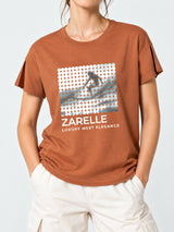 Zarelle Women's Cotton Relaxed Fit Graphic Printed T-Shirt