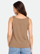 Zarelle Women's Cotton Regular Fit Sleeveless Top