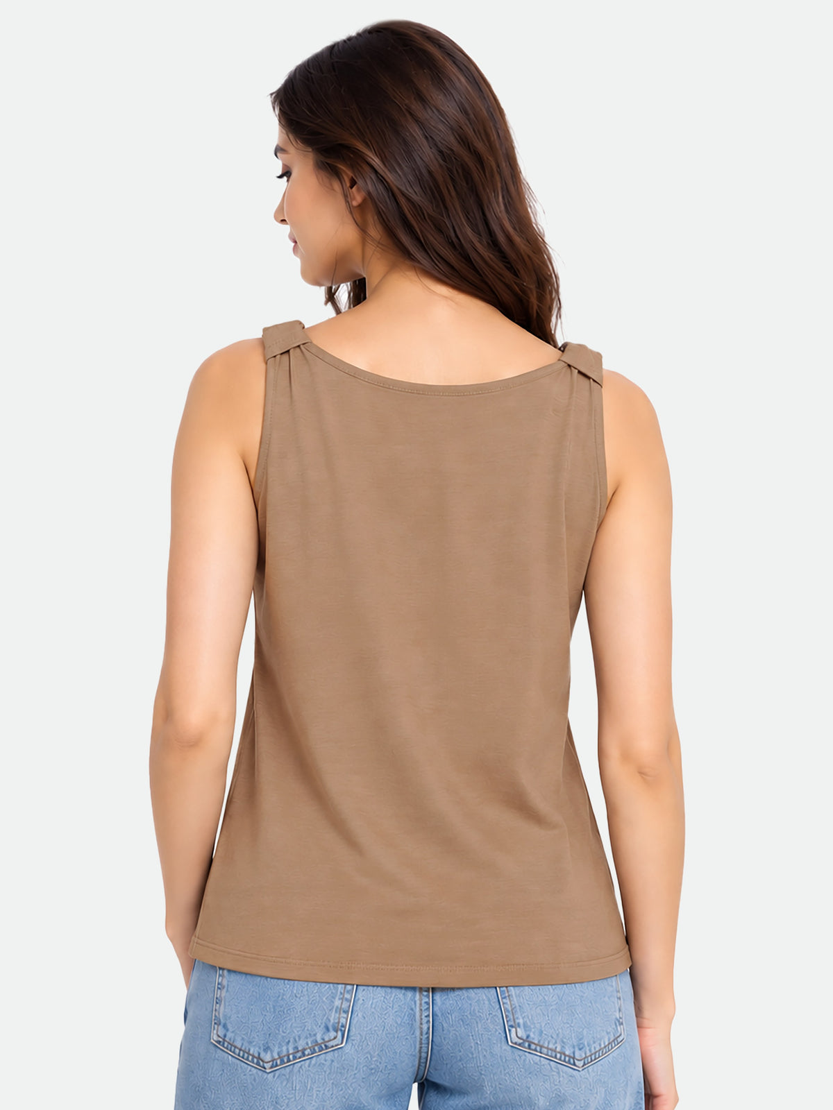 Zarelle Women's Cotton Regular Fit Sleeveless Top