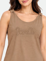 Zarelle Women's Cotton Regular Fit Sleeveless Top