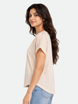 Zarelle Women's Cotton Relaxed Fit V-Neck Graphic T-Shirt