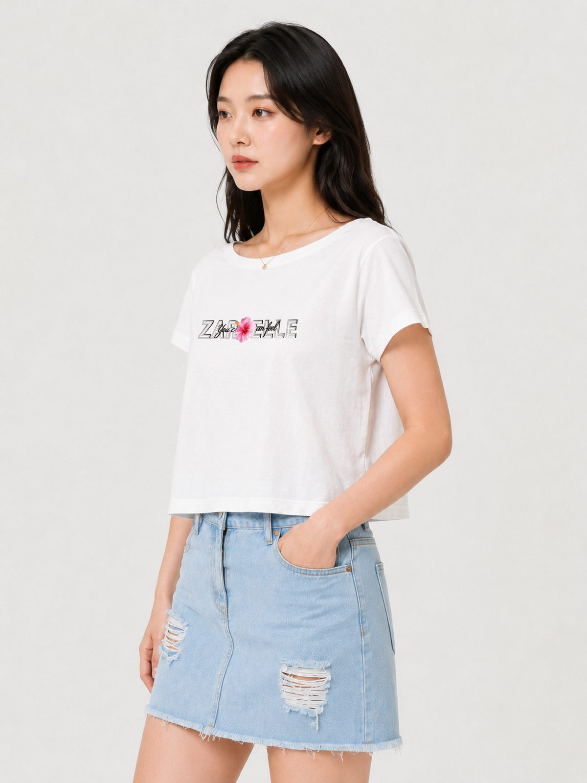 Zarelle Women's Soft Cotton Relaxed Fit Crop Top