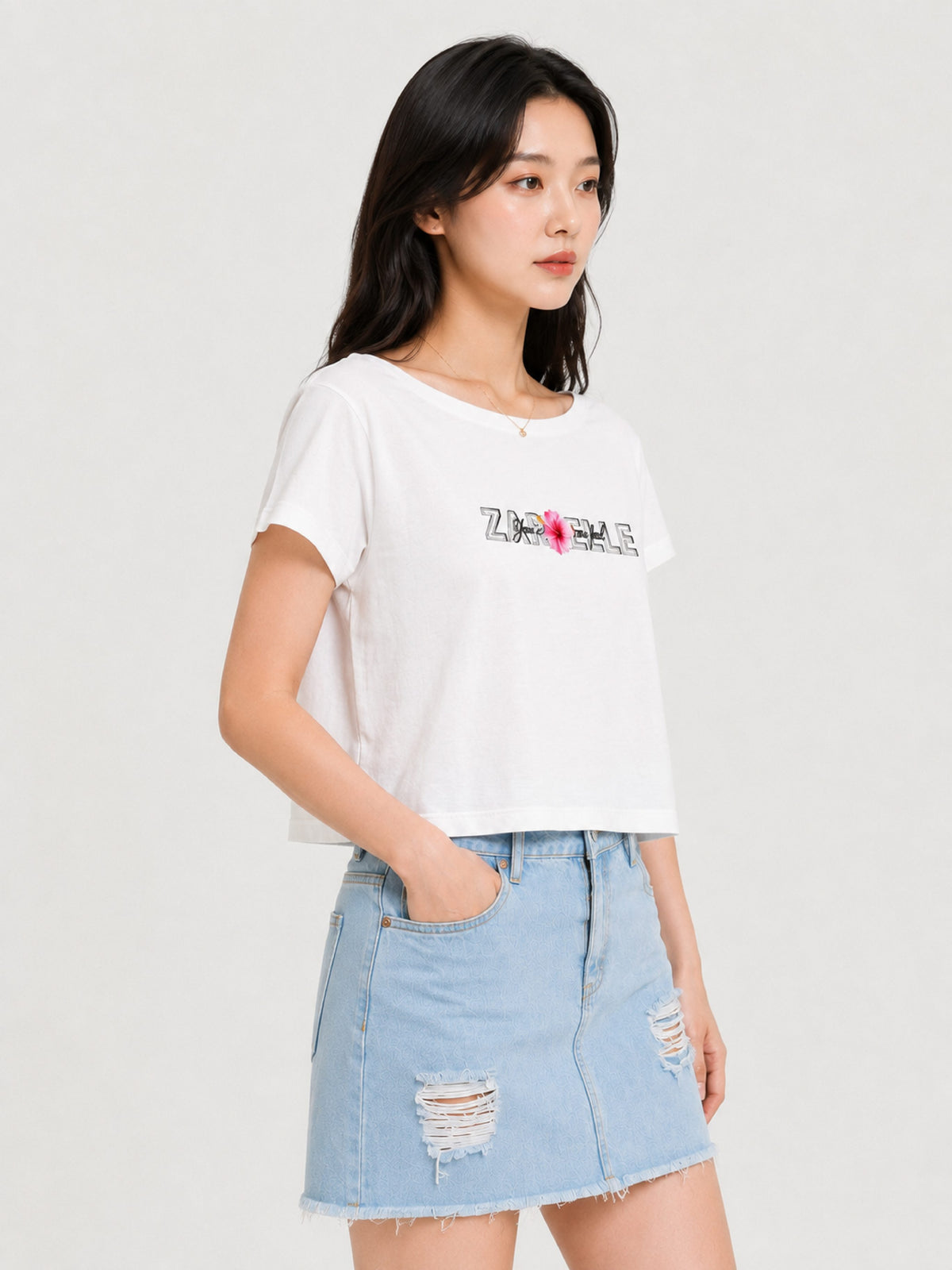 Zarelle Women's Soft Cotton Relaxed Fit Crop Top