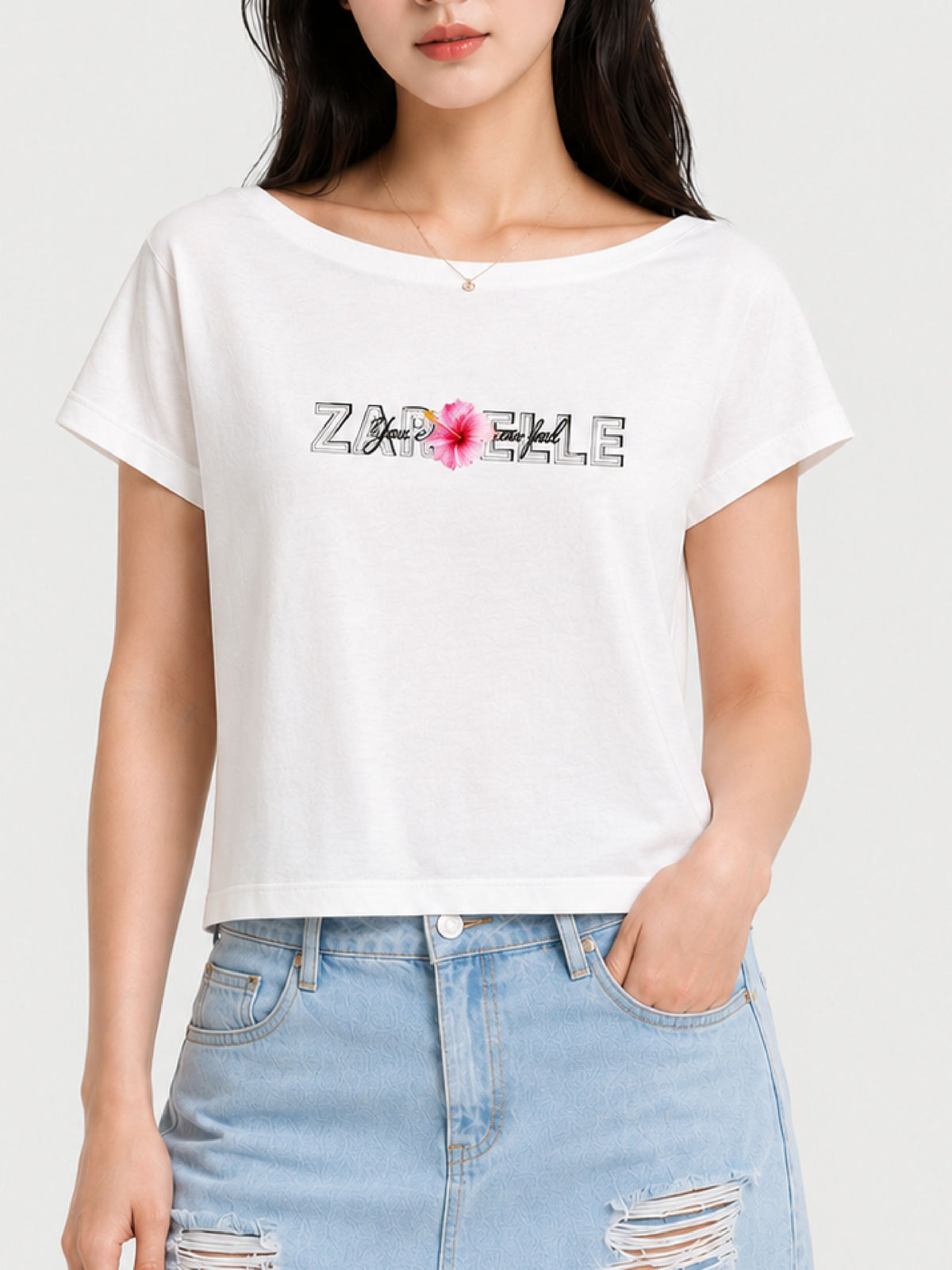 Zarelle Women's Soft Cotton Relaxed Fit Crop Top
