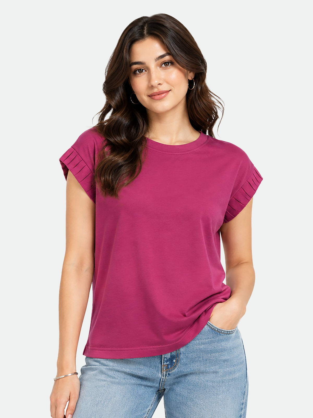 Zarelle Women's Cotton Relaxed Fit Printed Top