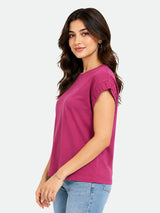 Zarelle Women's Cotton Relaxed Fit Printed Top