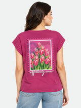 Zarelle Women's Cotton Relaxed Fit Printed Top