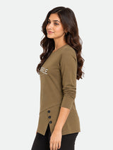 Zarelle Women's Cotton Regular Fit Long Sleeve Top