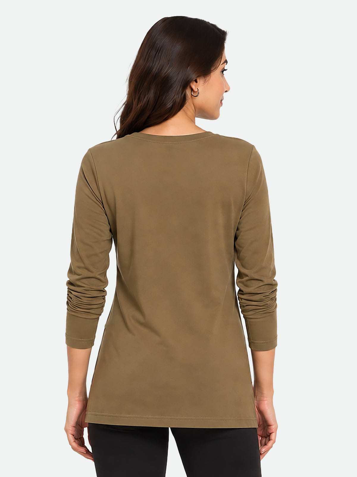 Zarelle Women's Cotton Regular Fit Long Sleeve Top