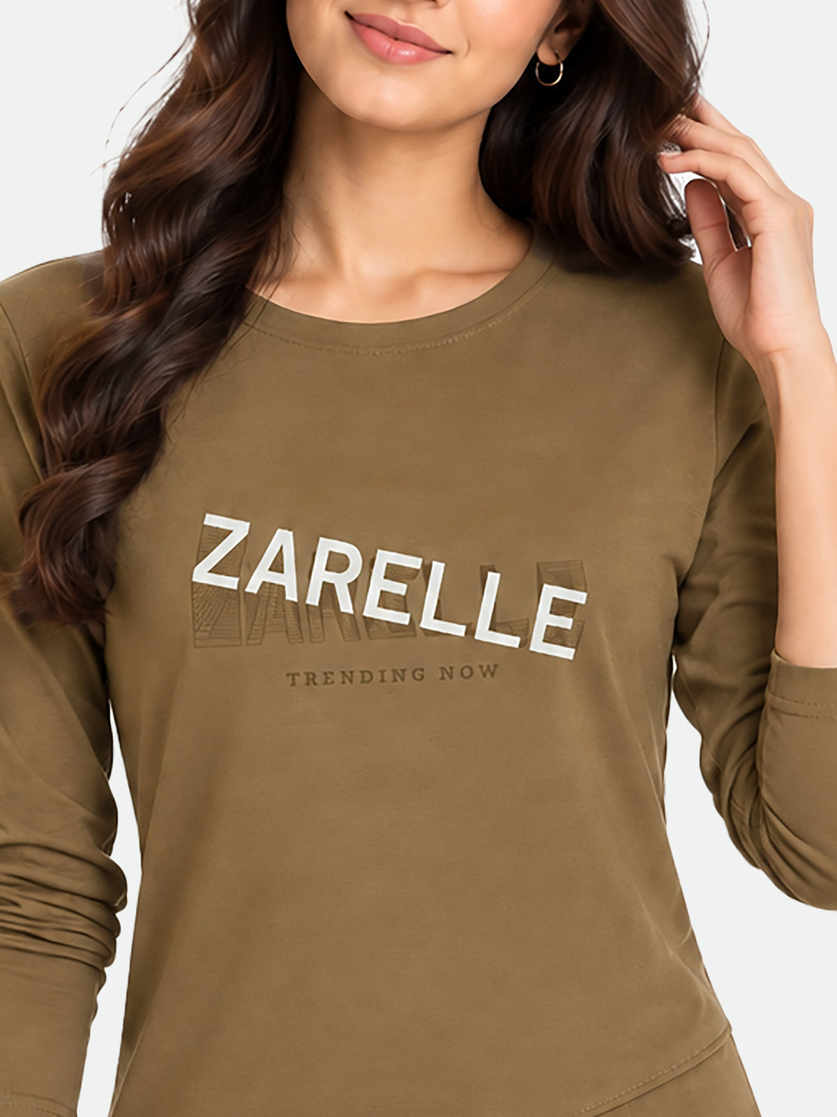 Zarelle Women's Cotton Regular Fit Long Sleeve Top