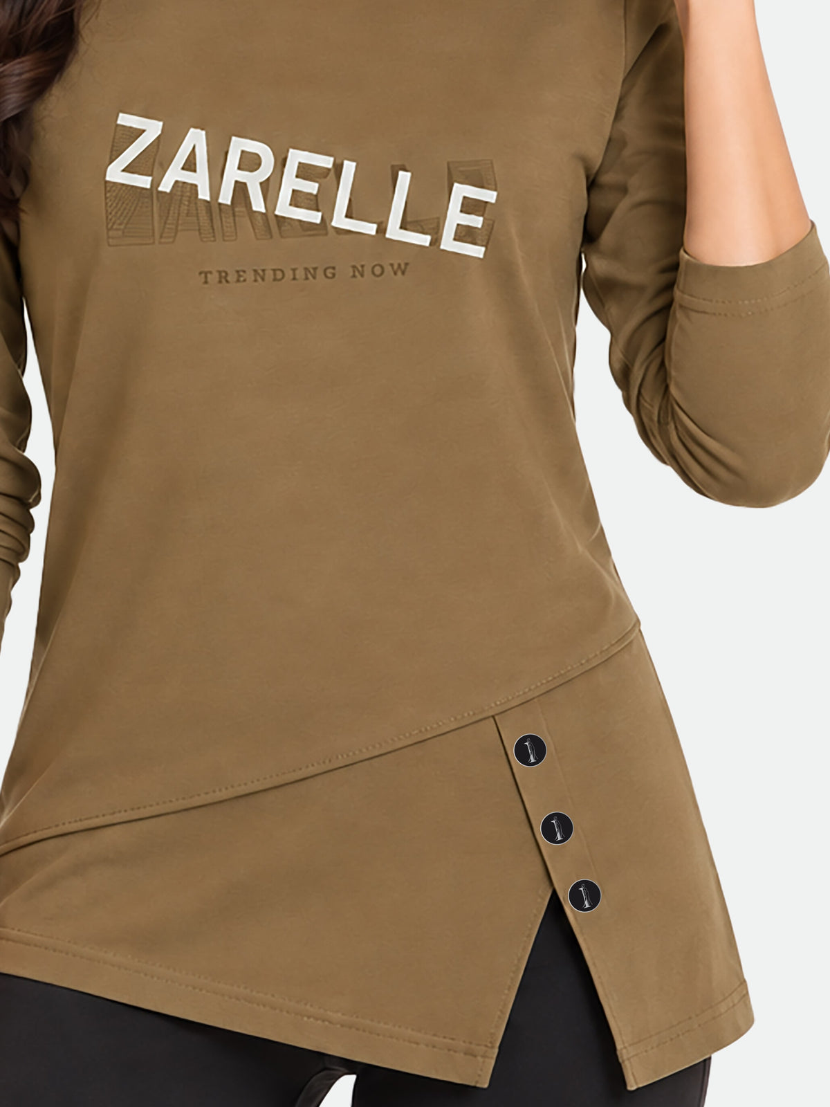 Zarelle Women's Cotton Regular Fit Long Sleeve Top