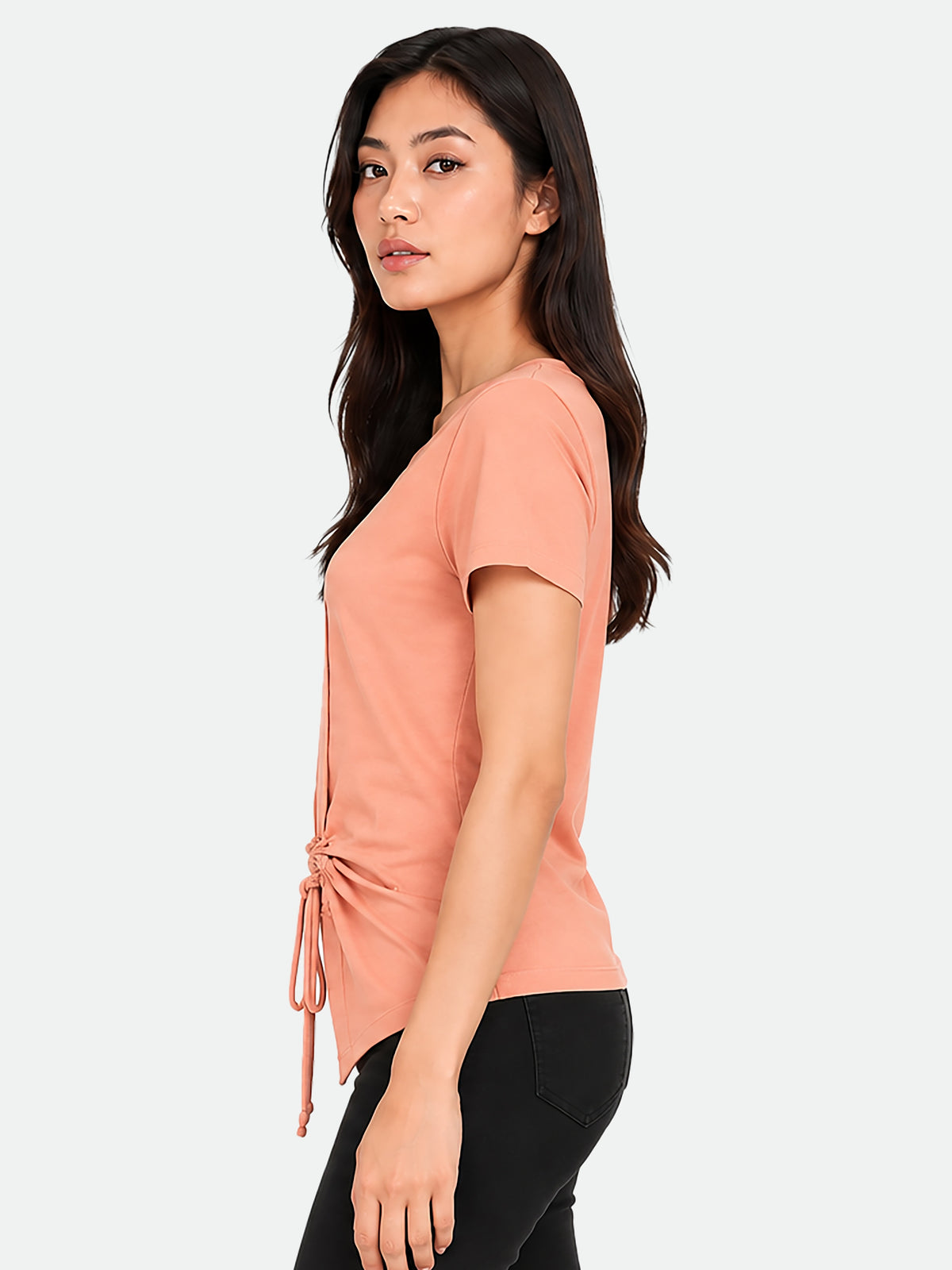 Zarelle Women's Cotton Regular Fit Ruched Top