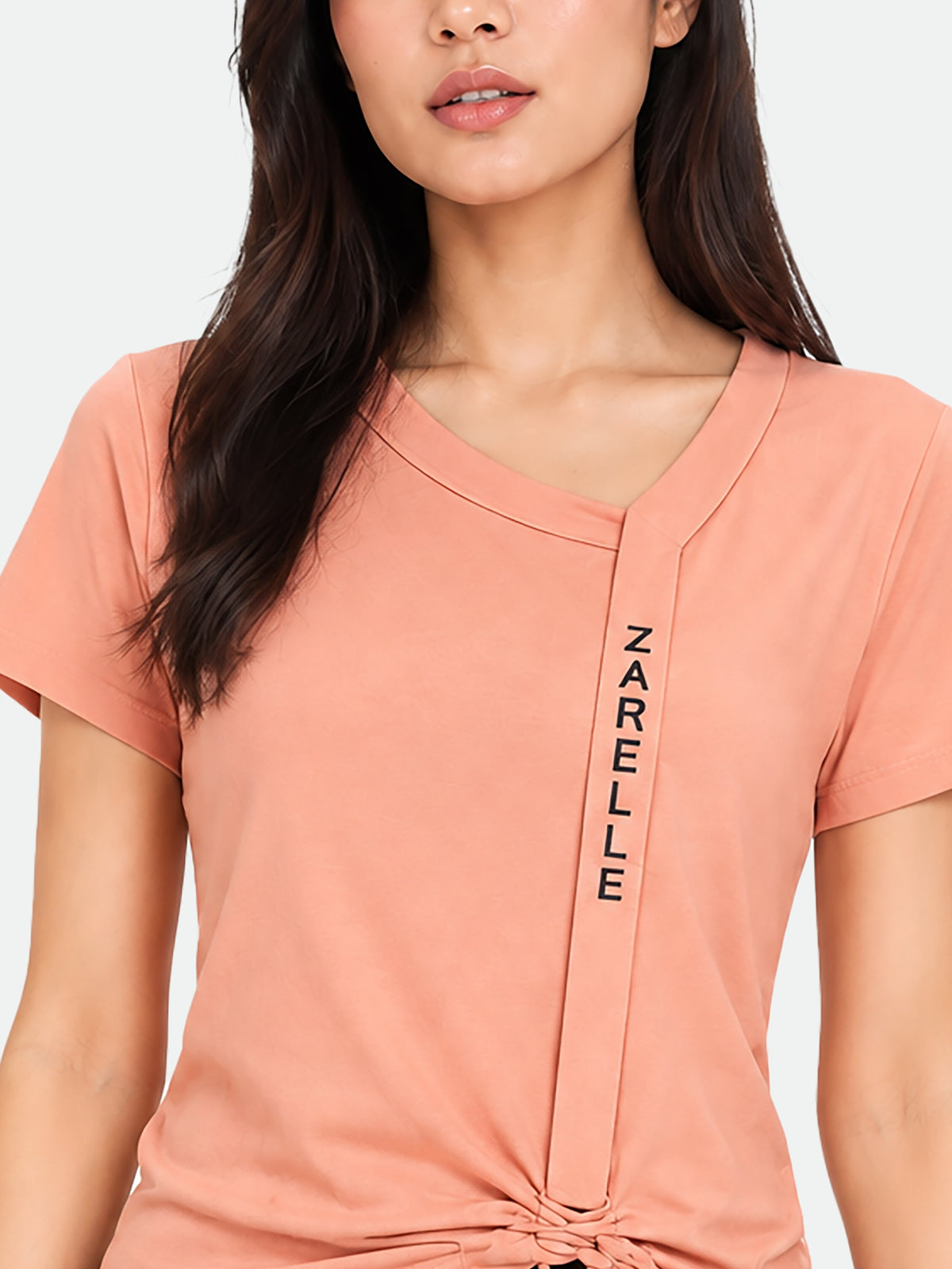 Zarelle Women's Cotton Regular Fit Ruched Top