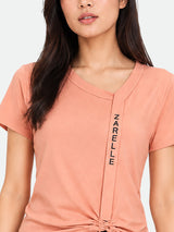 Zarelle Women's Cotton Regular Fit Ruched Top