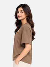 Zarelle Women's Cotton Relaxed Fit Floral Printed T-Shirt