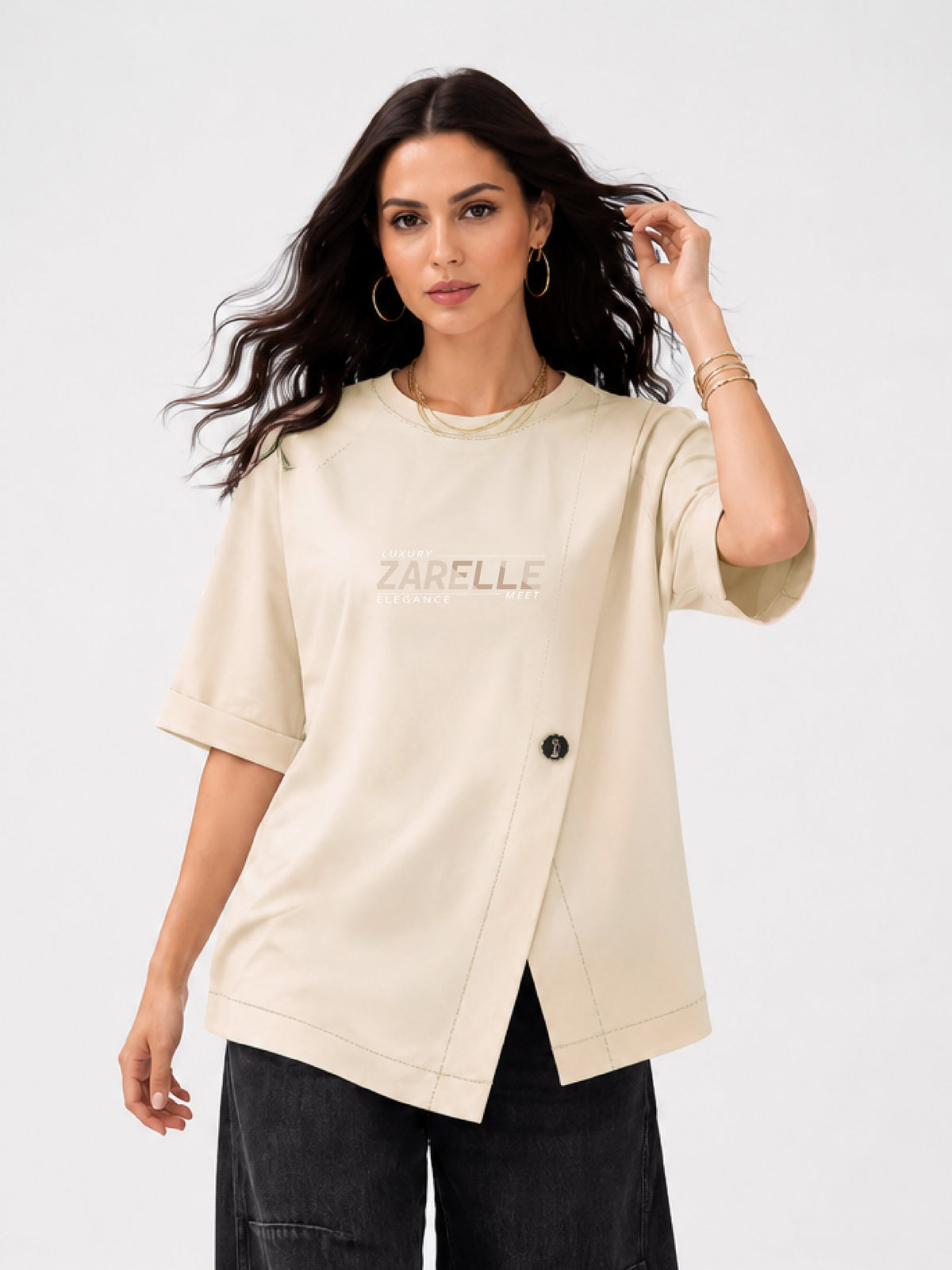 Zarelle Women's Modal Oversized Fit T-Shirt