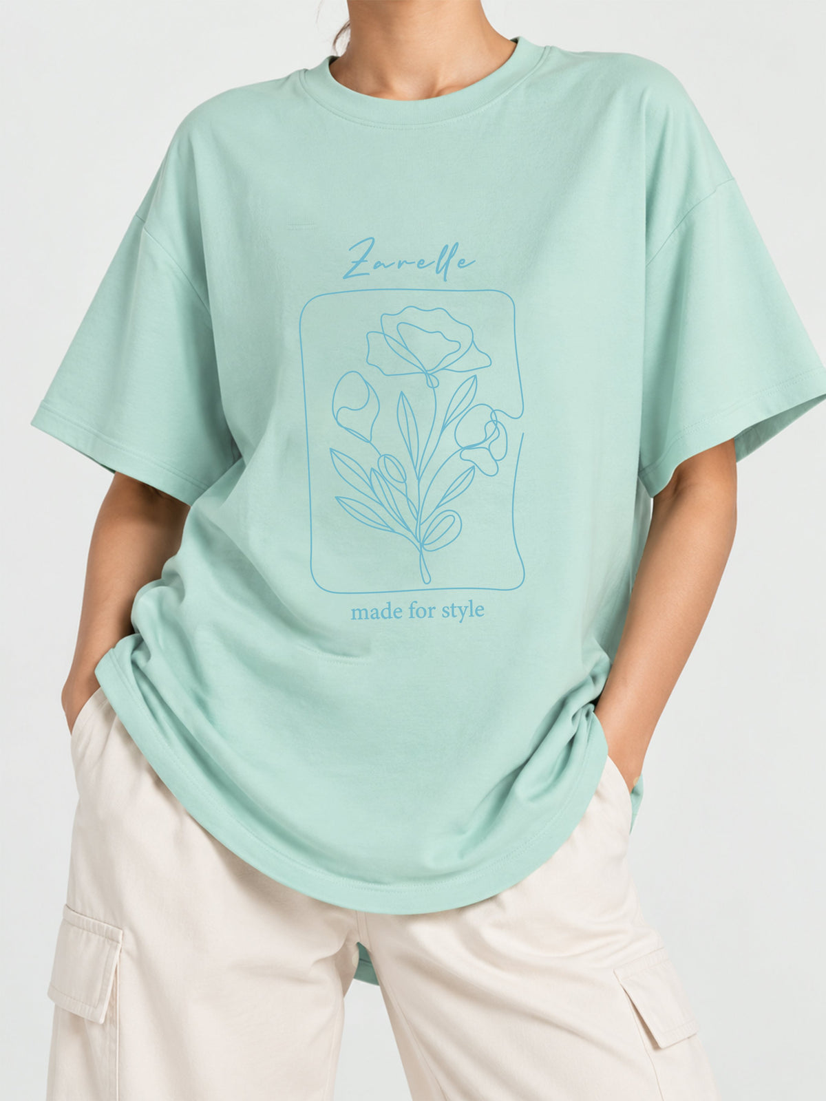 Zarelle Women's Cotton Relaxed Fit High Low T-Shirt