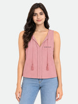 Zarelle Women's Cotton Regular Fit Sleeveless T-Shirt