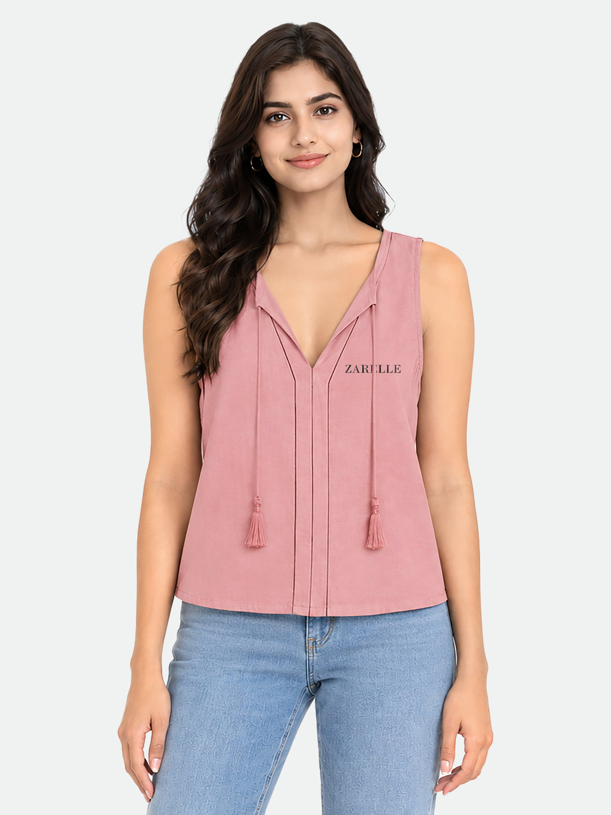 Zarelle Women's Cotton Regular Fit Sleeveless T-Shirt