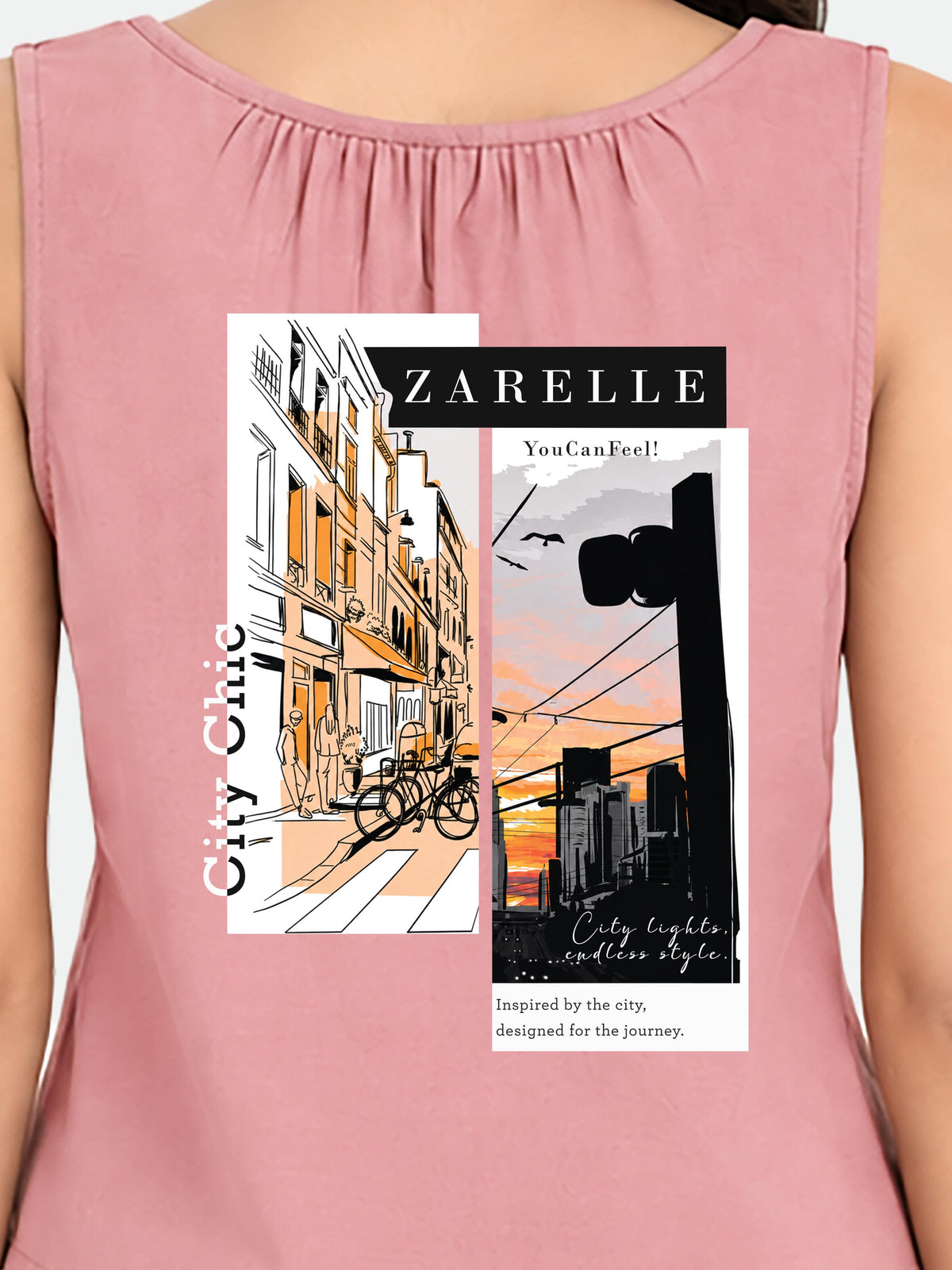 Zarelle Women's Cotton Regular Fit Sleeveless T-Shirt