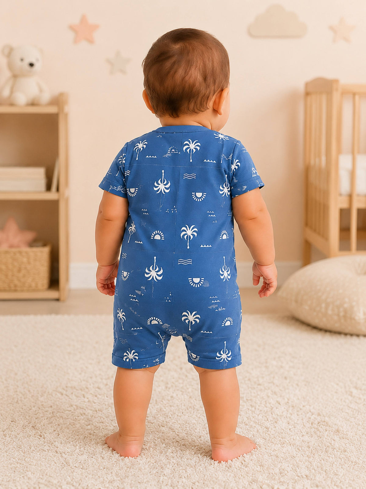 Niki Nova Baby Short Zip Romper Soft Cotton for Baby Boys & Girls